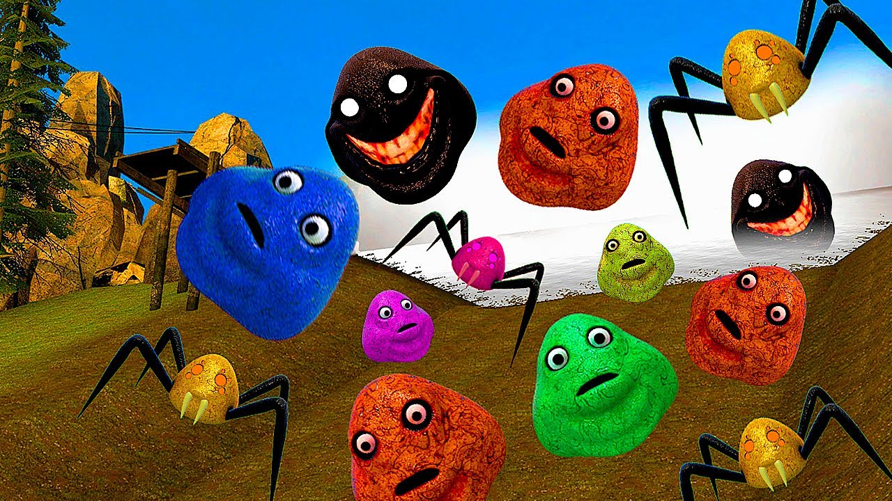 🌊 WATERFALL ALL POU SPIDER BOU'S REVENGE FAMILY SPARTAN KICKING in Garry's Mod !