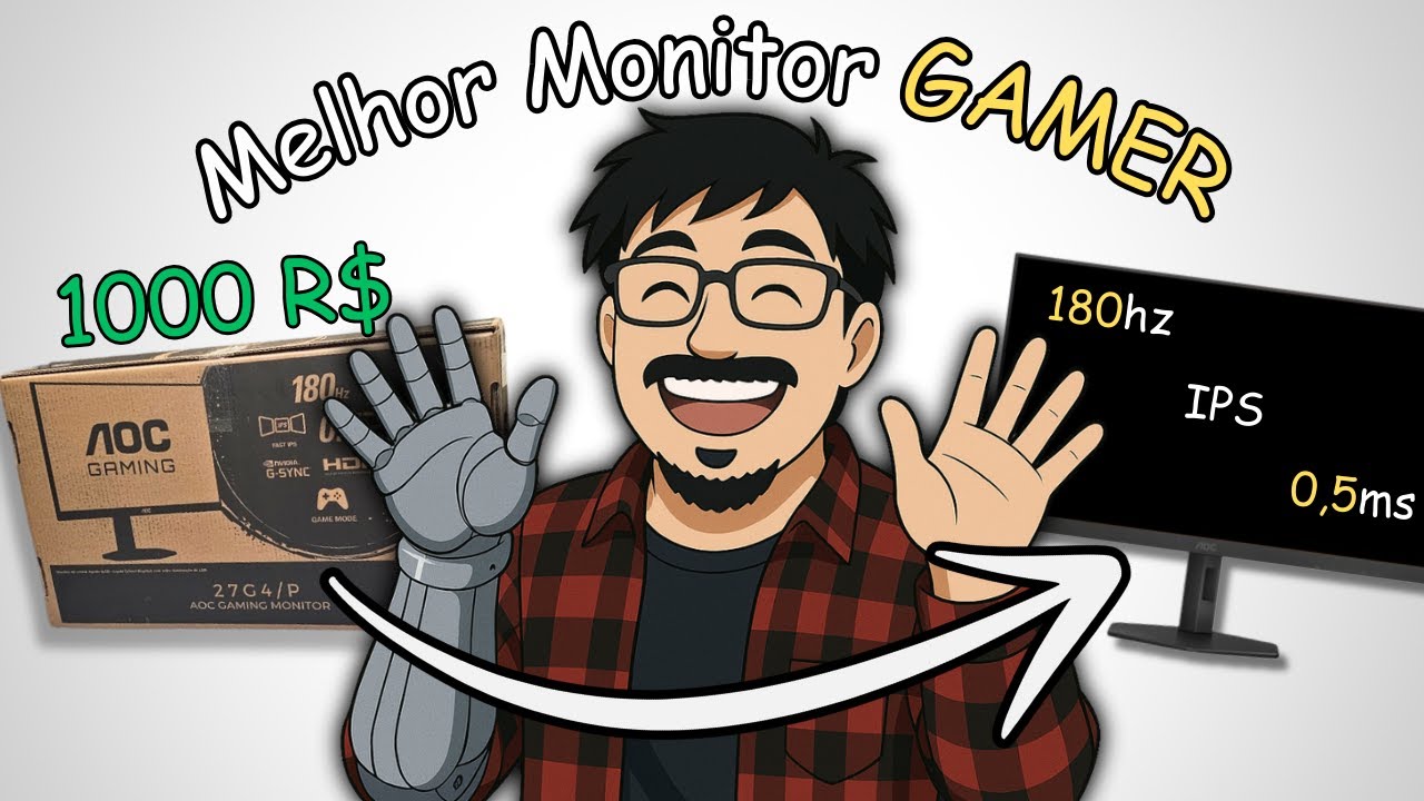 Meu NOVO MONITOR GAMER IPS de 180Hz e 0.5ms - AOC 27G4/P VALE A PENA? UNBOXING e TESTES!