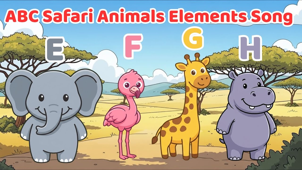 ABC Safari Animals Spin the Elements ⚡❄️🔥🌪️ Забавное изучение алфавита для детей от А до Я