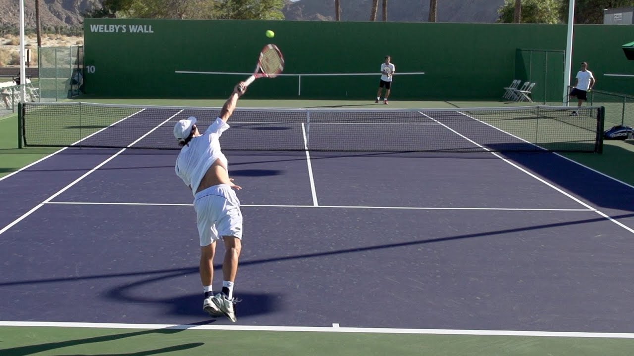 David Nalbandian Serving In Super Slow Motion - Indian Wells 2013 - BNP Paribas Open