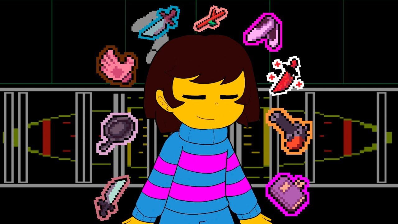 Undertale, mas eu tenho todas as armas do jogo ao mesmo tempo