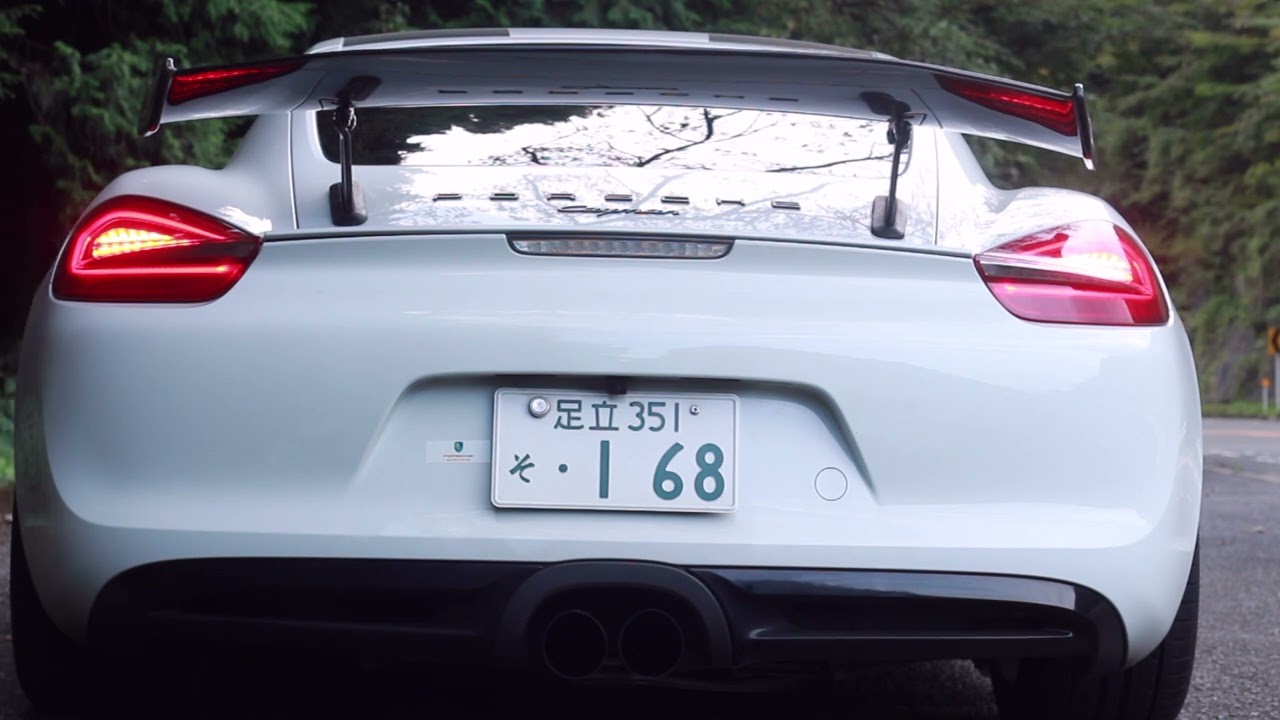 Porche 981Cayman　powercraftエキマニ×ワンオフストレートレーシングマフラー