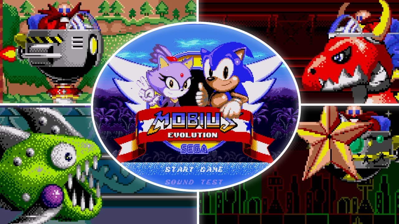 Mobius Evolution: All Bosses { Sonic hacks Gameplay }