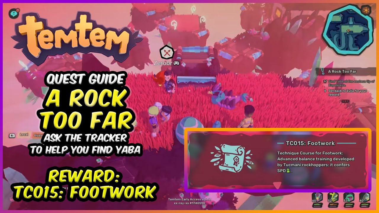 A Rock Too Far Quest Guide - Temtem Quests (TC015 Footwork)