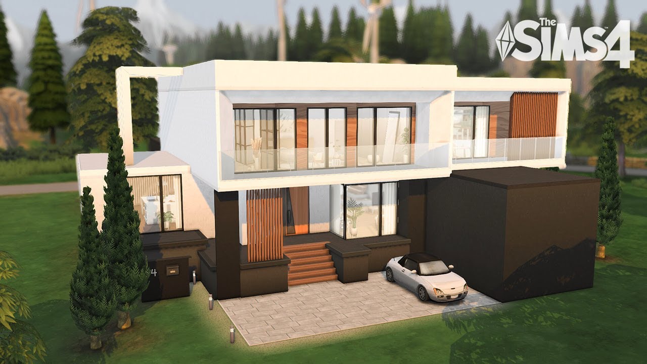 Minimalistic Modern House | No CC | Stop Motion Build | The Sims 4