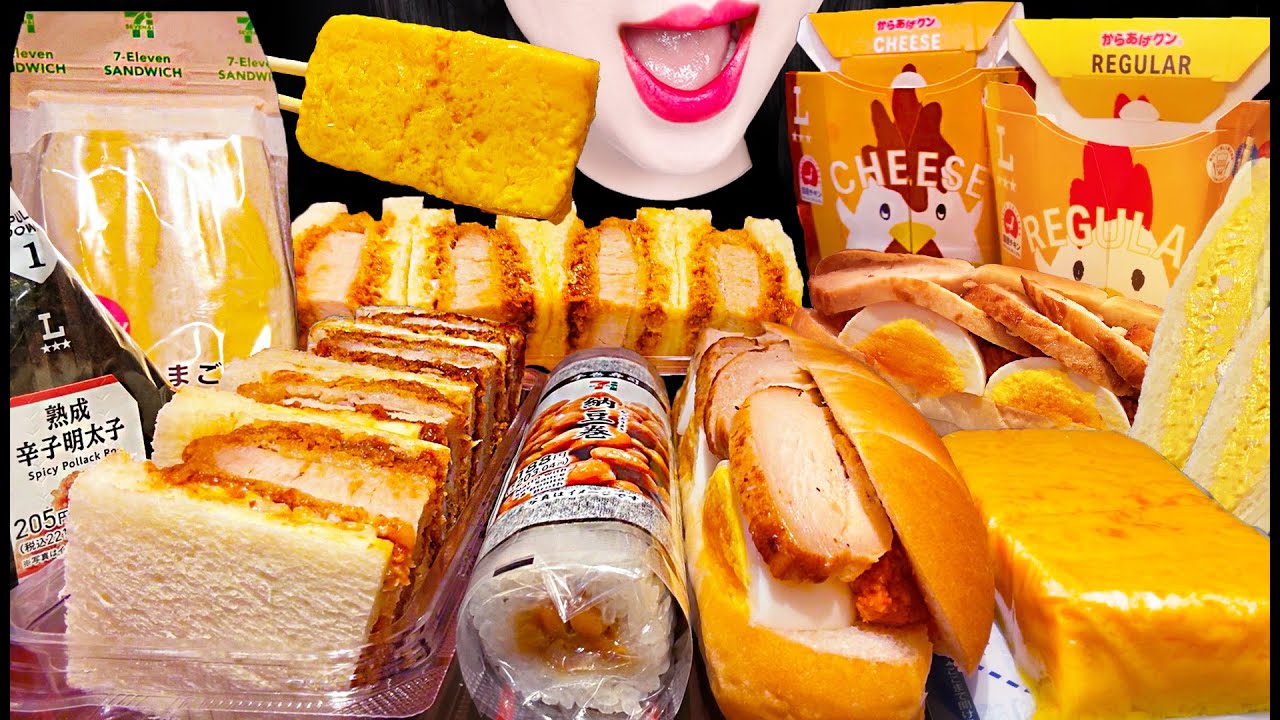ASMR HOW MANY CALORIES???!!! JAPAN MUKBANG 일본 편의점 먹방 EATING