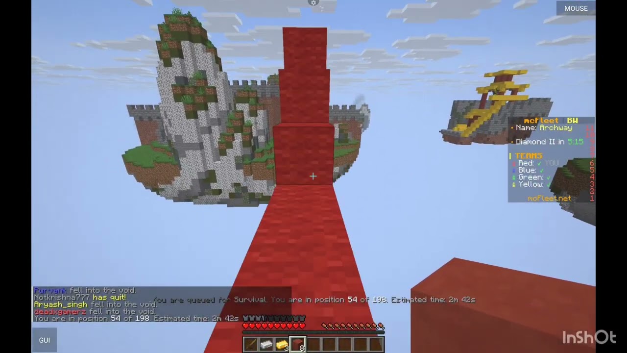Playing bedwars in mcfleet #mcfleet 