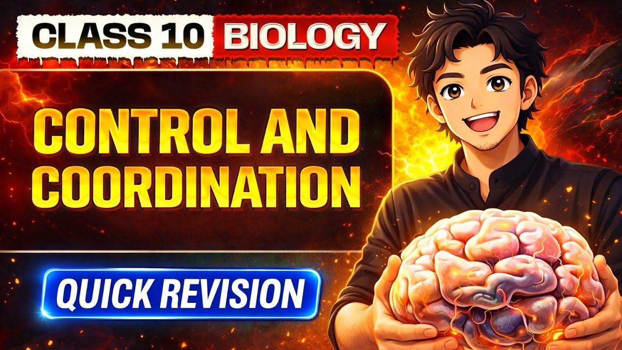 Control and Coordination | Class 10 Science Quick Revision | Hindi + English | 8 Minutes