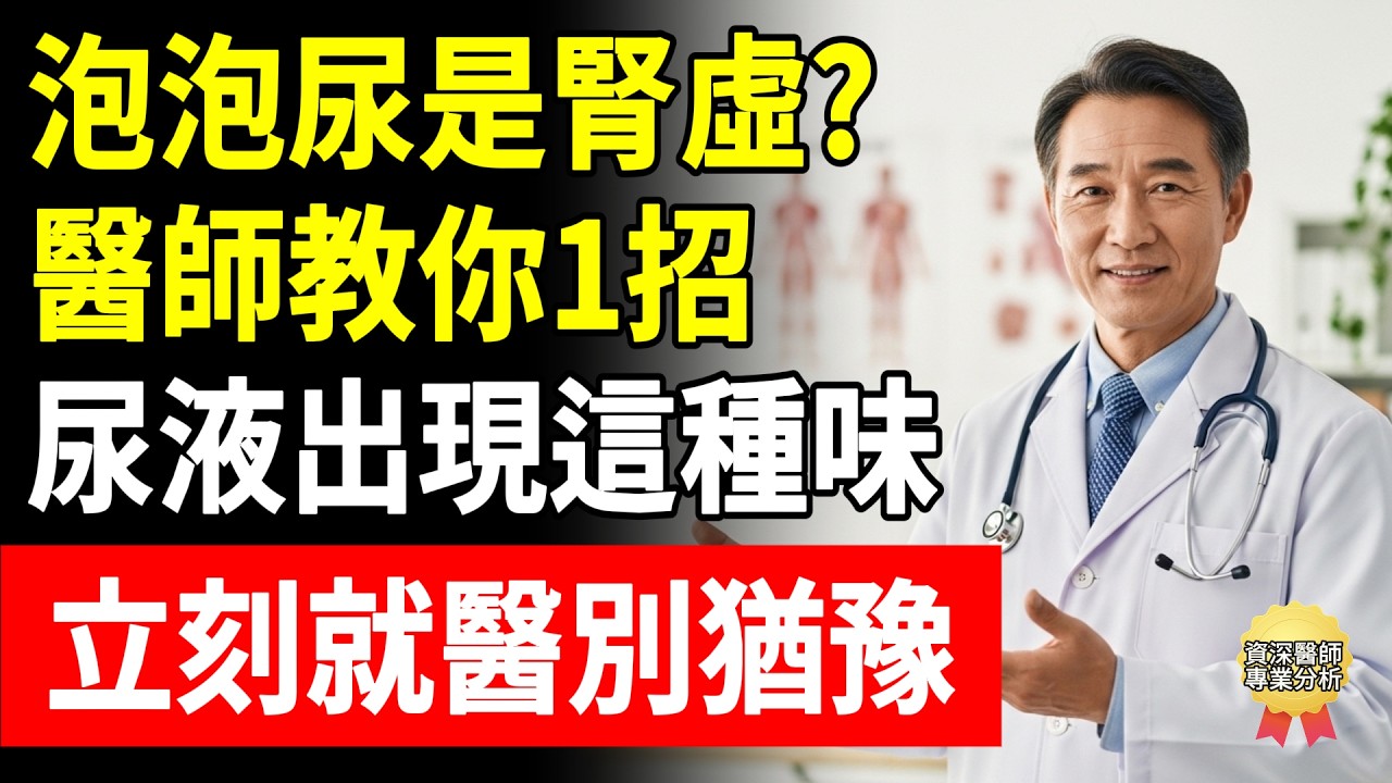 泡泡尿是腎虛?別再自己嚇自己！醫師教你：觀察尿液這3點，一眼看穿腎臟健康！如果出現“這種味”，請立刻就醫，那是洗腎前的最後警告！#泡泡尿 #洗腎前兆 #血尿 #頤養之年 #懷安醫師