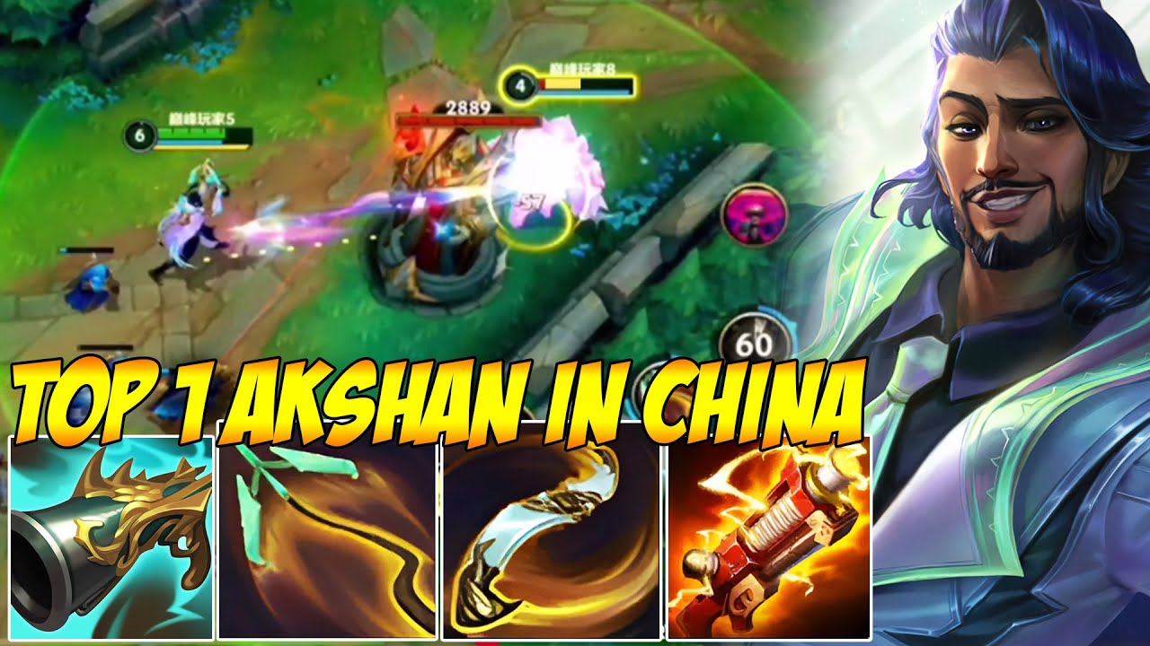 TOP 1 AKSHAN IN CHINA WILD RIFT - 1VS5 GAMEPLAY AKSHAN MID!