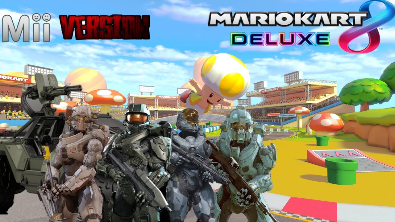 El Blue Team de Halo llegan a las carreras-Mario Kart 8 Deluxe (Gameplay) Mii Version