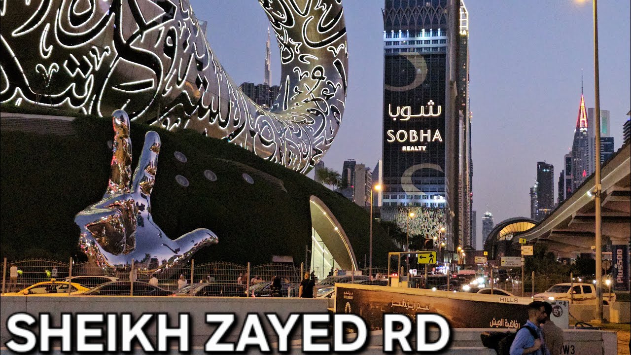 DUBAI WALK TOUR: Sheikh Zayed Road Central Business District - Dubai Skyscrapers (4.28.25: 4K-UHD)