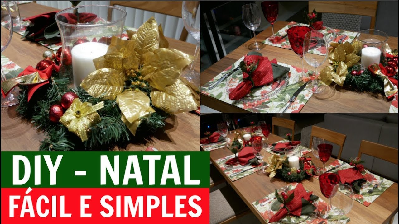 NATAL - DIY CENTRO DE MESA DE NATAL + MESA POSTA