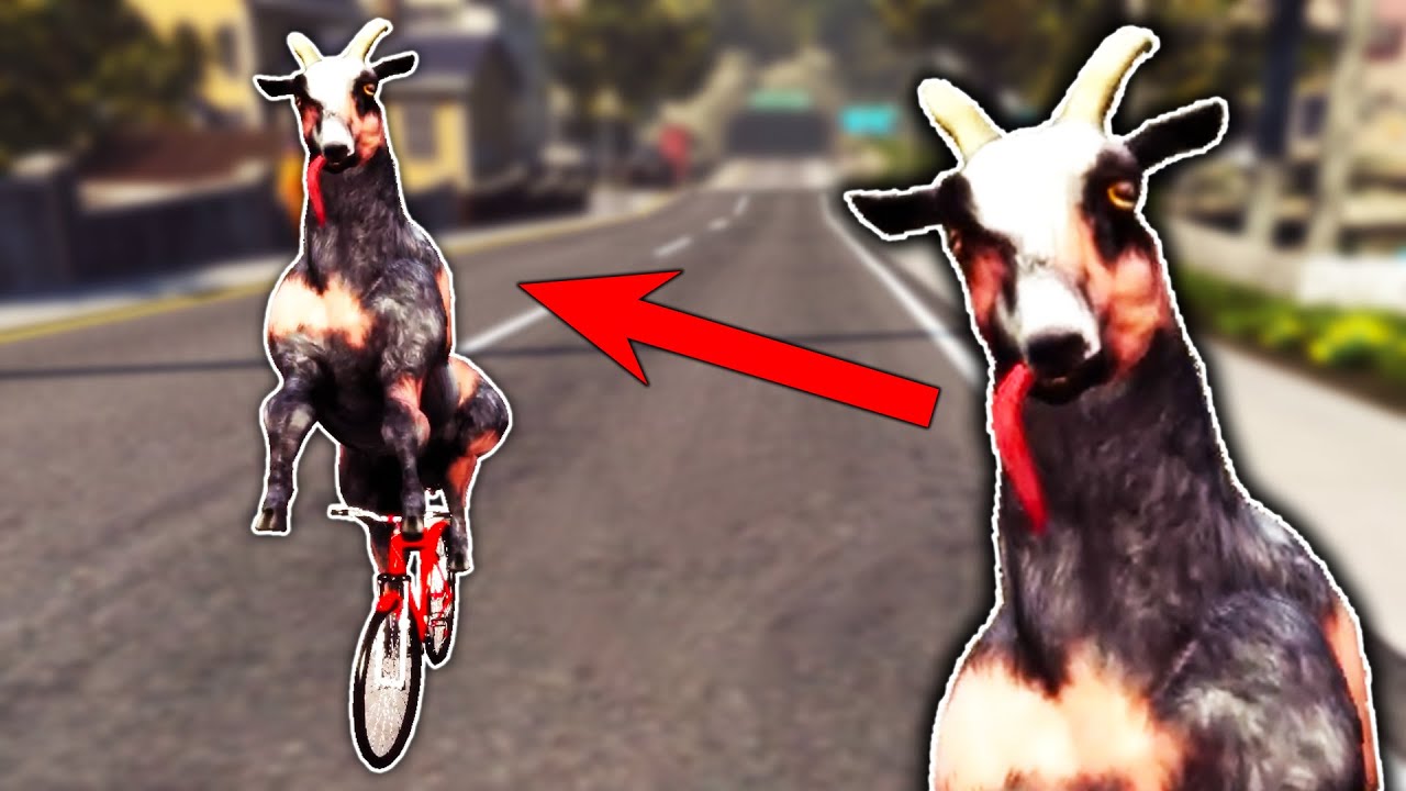 BUFF GOAT RIDING A BICYCLE. (Goat Simulator)