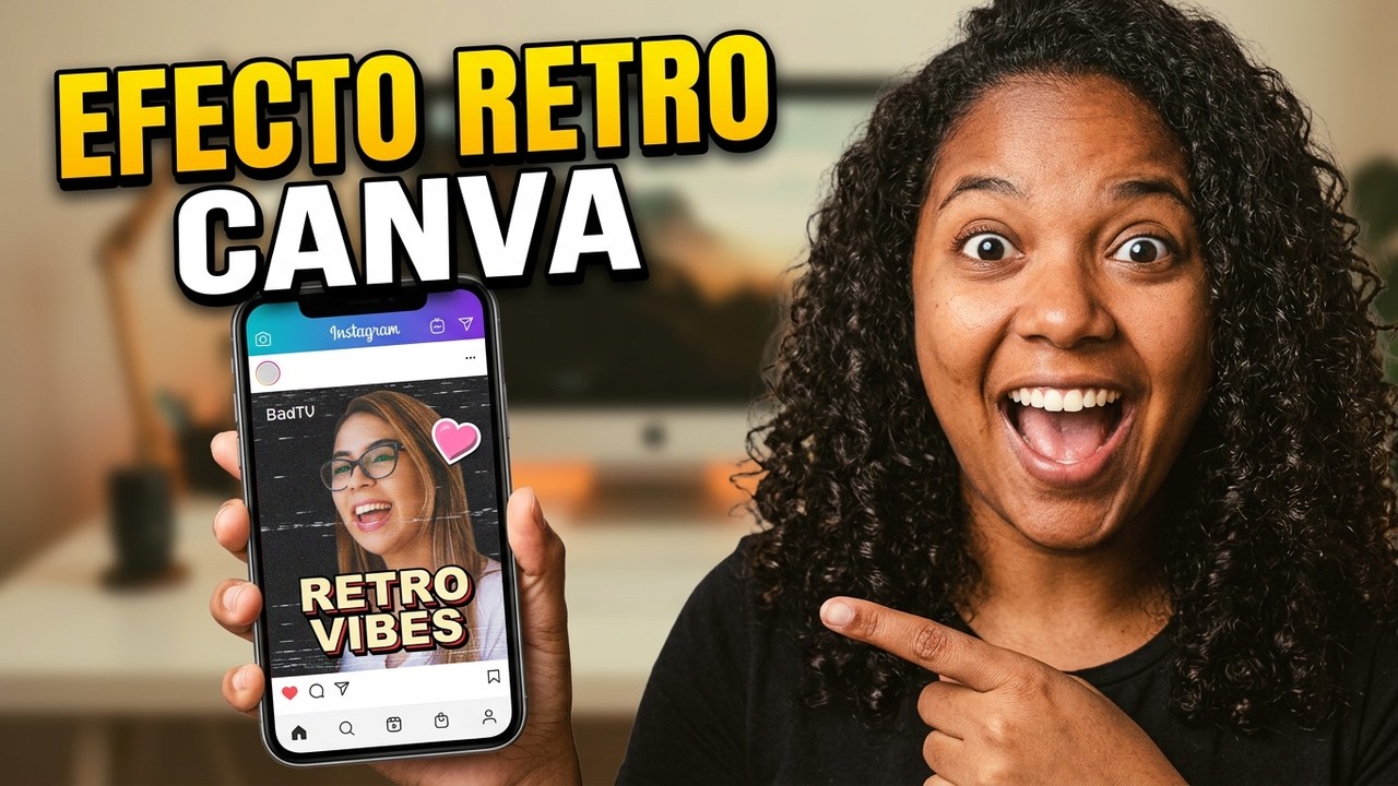 Post Viral con Efecto Retro 📺✨ | Diseña en Canva usando App BadTV