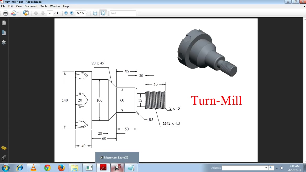 MASTERCAM X5 -TURNMILL Toolpath and Machining