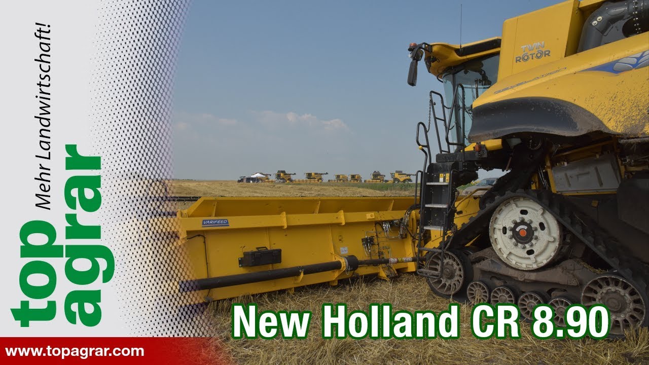 Gelber Selbstfahrer: Der New Holland Mähdrescher CR 8.90 im Fahrbericht