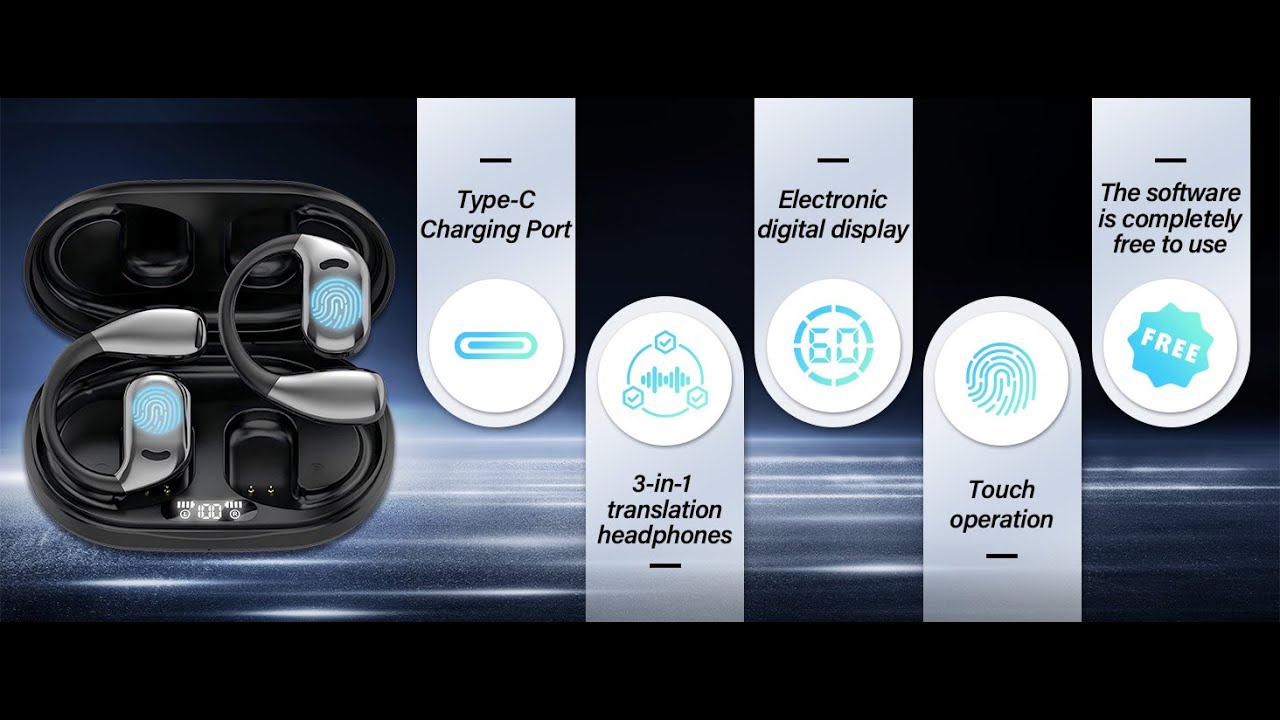 AI Translation Earbuds Real Time 144 Language Translation Earphones Bluetooth Translation Headphones
