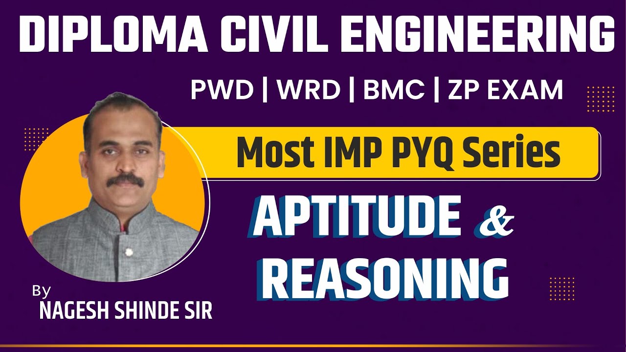 PWD JE Civil Previous Year Questions | PWD Aptitude & Reasoning | WRD BMC ZP Previous Year Questions