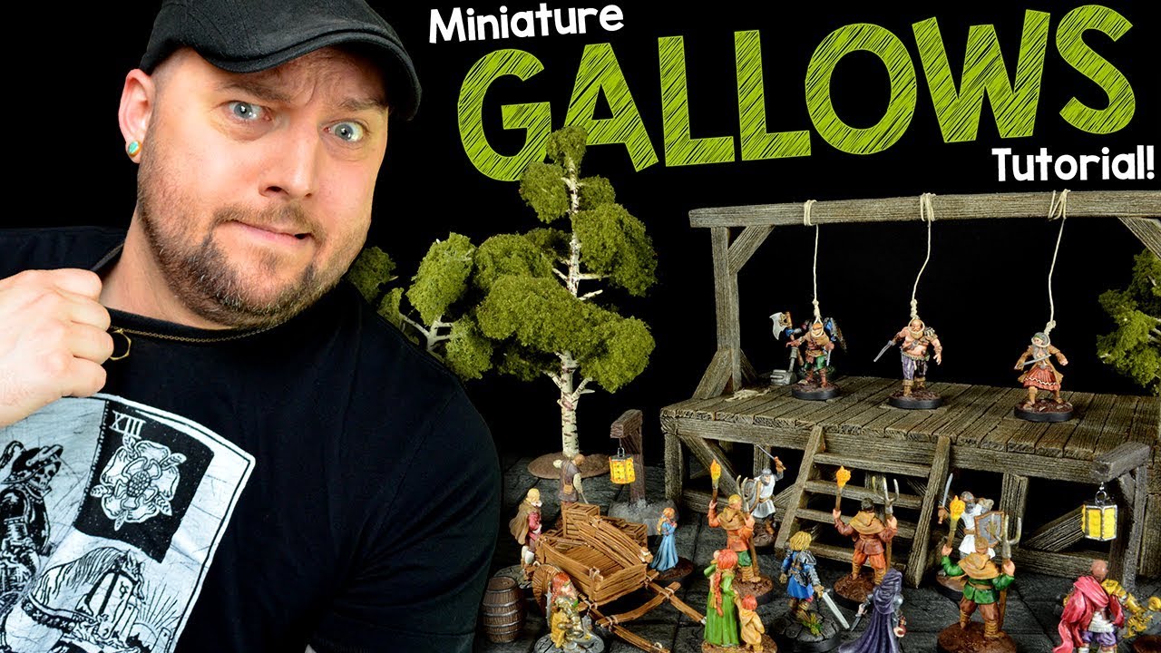 Building a Miniature Hangman's Gallows for Dungeons & Dragons - REALISTIC WOOD PAINTING TECHNIQUE
