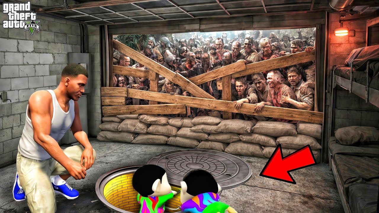 Franklin Defending His House From Zombies || Gta 5