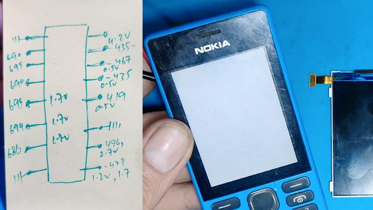 All keypad mobiles white  lcd ways ✅ // All points voltages explain with digram//Nokia 150 lcd ways/