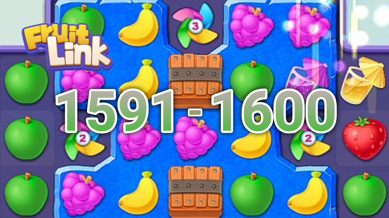 Фруктовая головоломка | Взрывная линия Fruit Link | Уровень с 1591 по 1600 | Игра Фруктовые конфеты