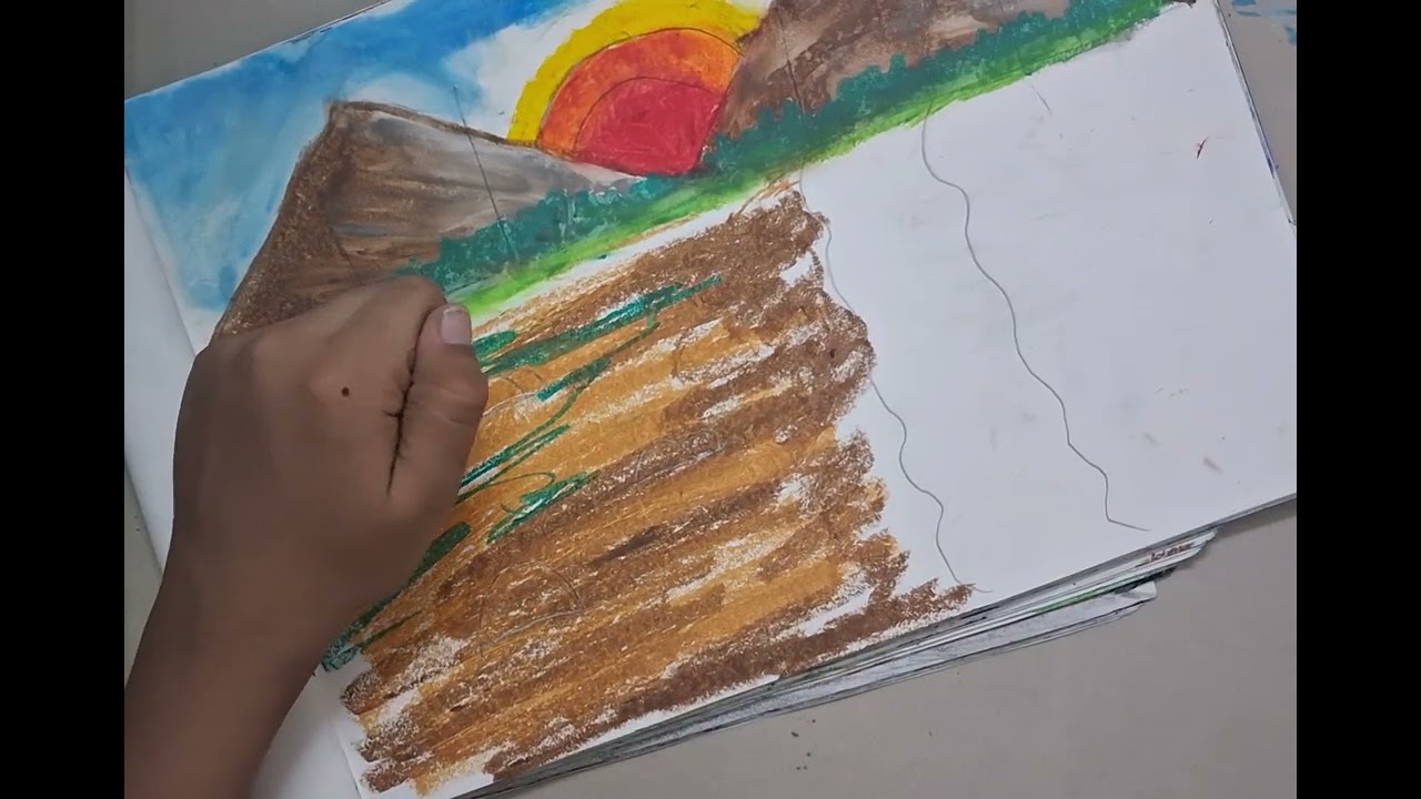 Beautiful senary drawing for kids easy 