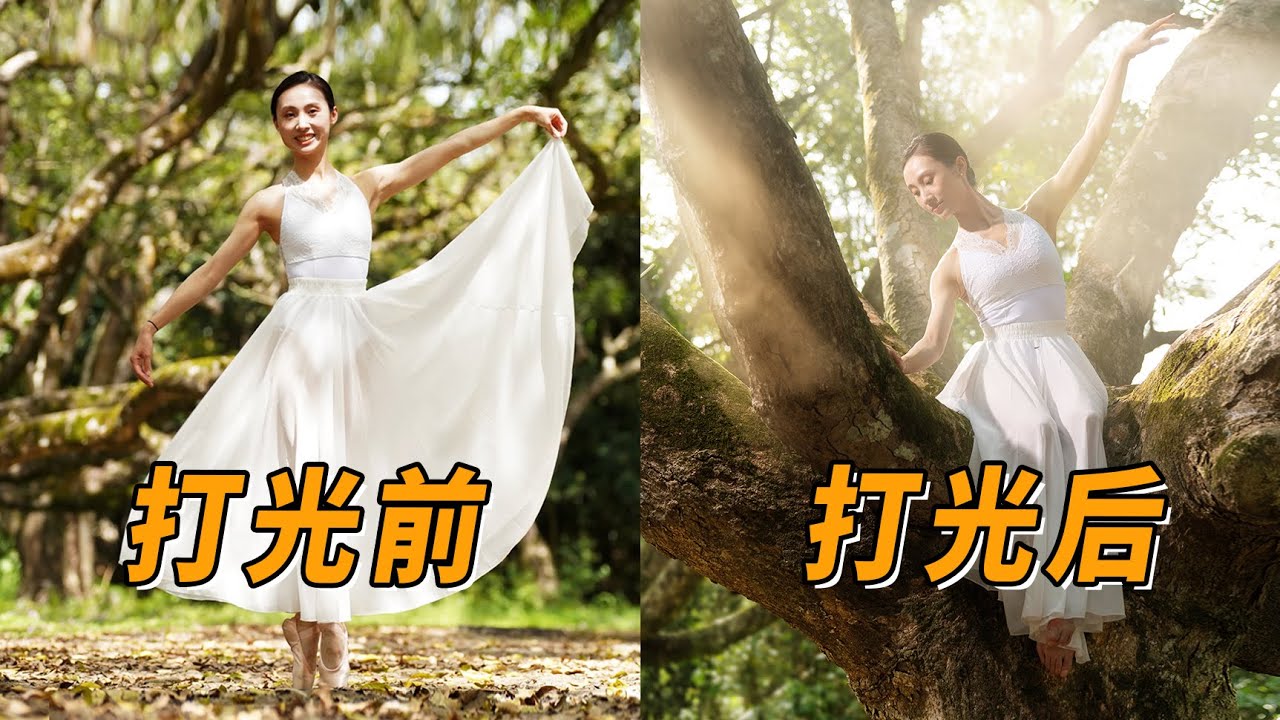 【光学作用】森林里人造丁达尔光效！硬光+烟雾一键解锁仙境大片！人像摄影用光教程