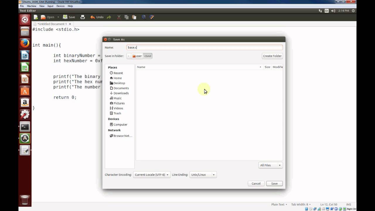 Programming C in Linux - Assigning hex and binary values to variables