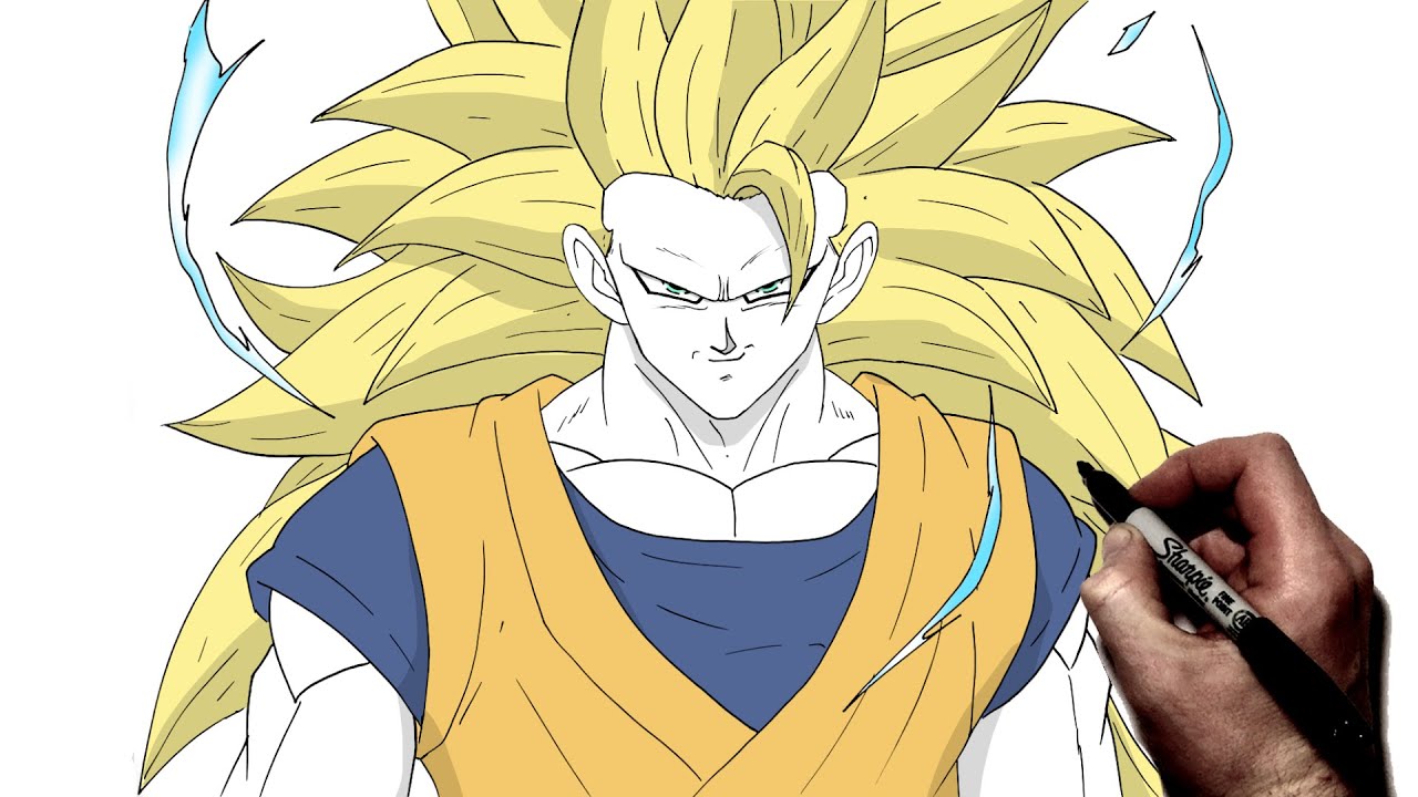 How To Draw Goku SSj3 | Step By Step | Daima