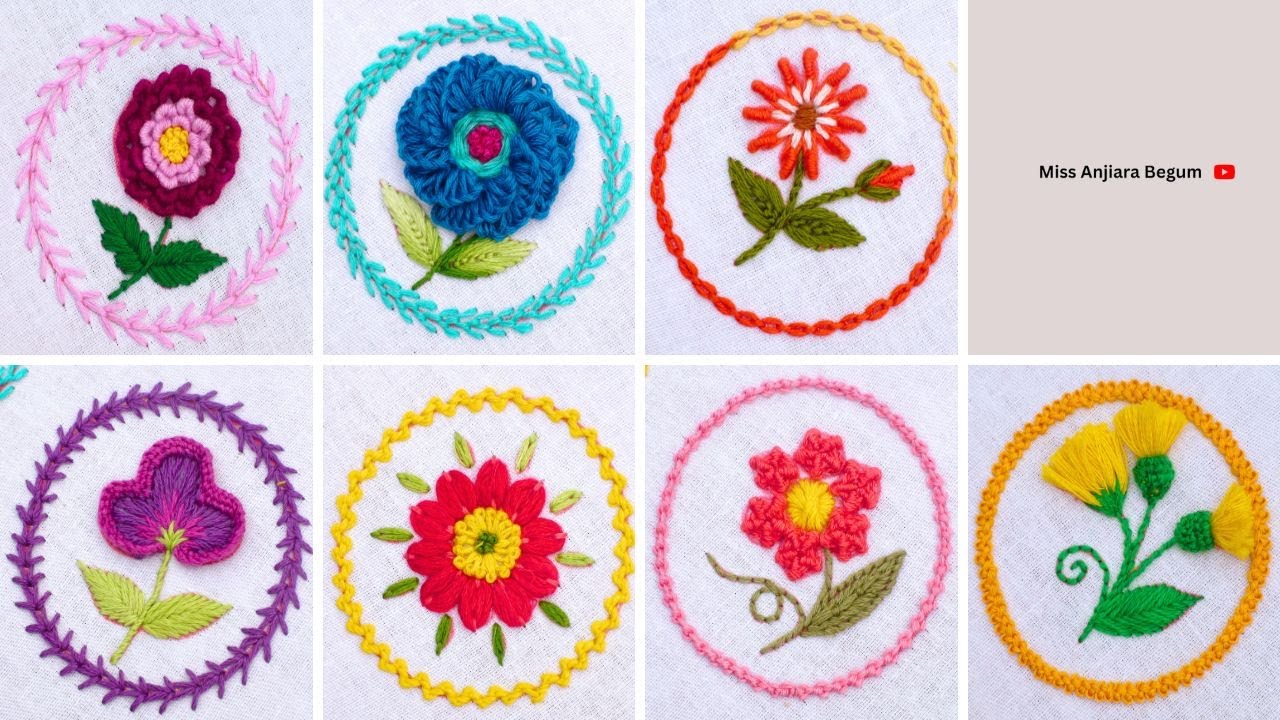 Hand Embroidery Flower Embroidery || Miss Anjiara Begum