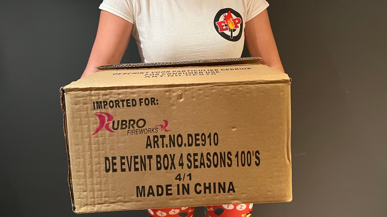 De Event Box 4 Seasons : Rubro Fireworks : 100 shots : 30mm : 1822 Gram : Straatfilm
