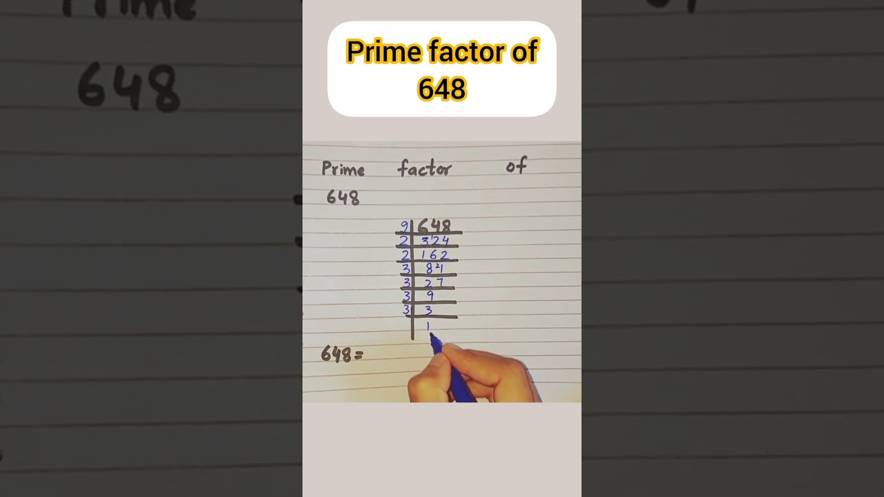 prime factor of 648 #viral #youtube #youtubeshorts #maths #2023