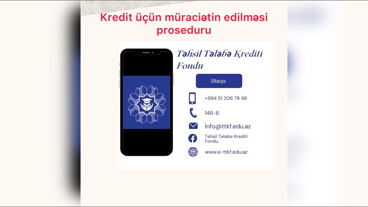 Təhsil Tələbə Krediti üçün müraciət edilməsi proseduru