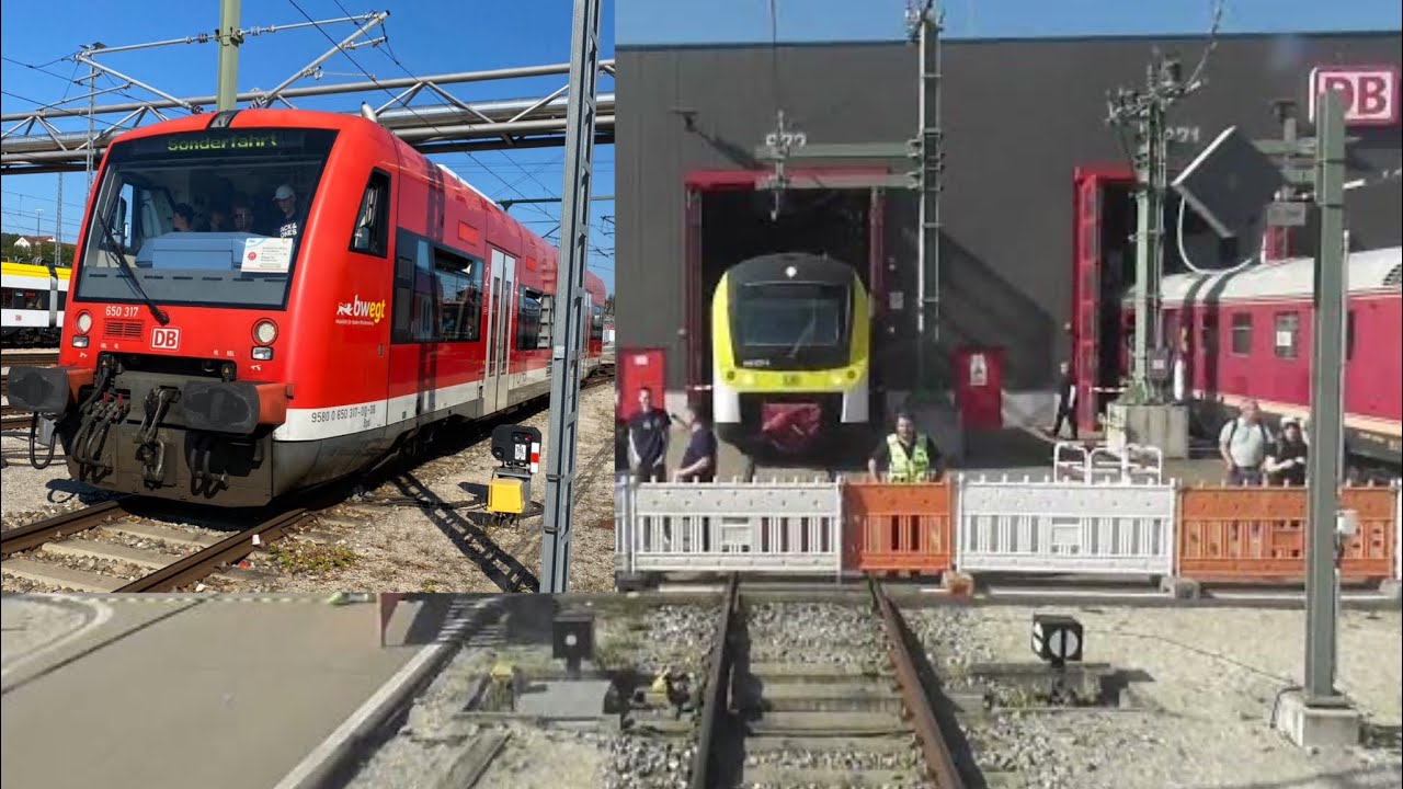 Führerstandsmitfahrt im Br 650 RegioShuttle Pendelzug von Ulm Hbf zum FIBA Ulm und zurück mit SOUND