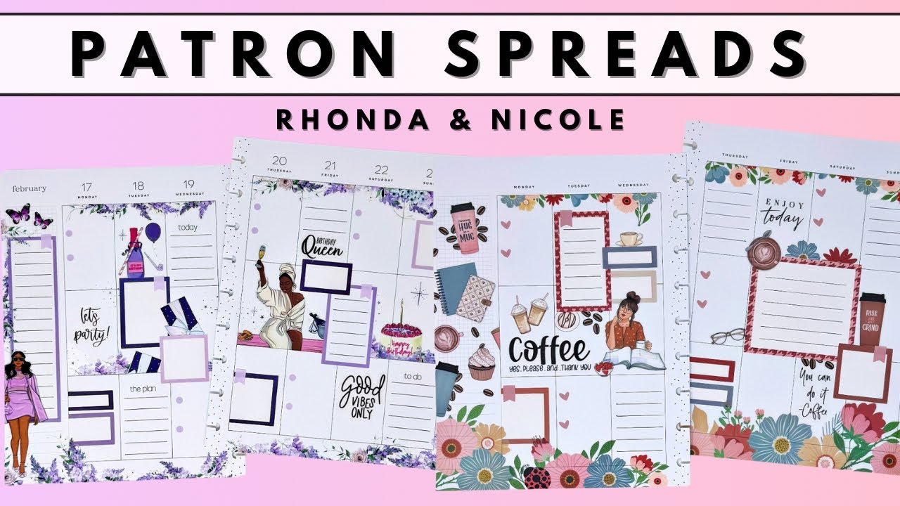PLAN WITH ME | PATRON SPREADS FOR RHONDA & NICOLE | THE HAPPY PLANNER