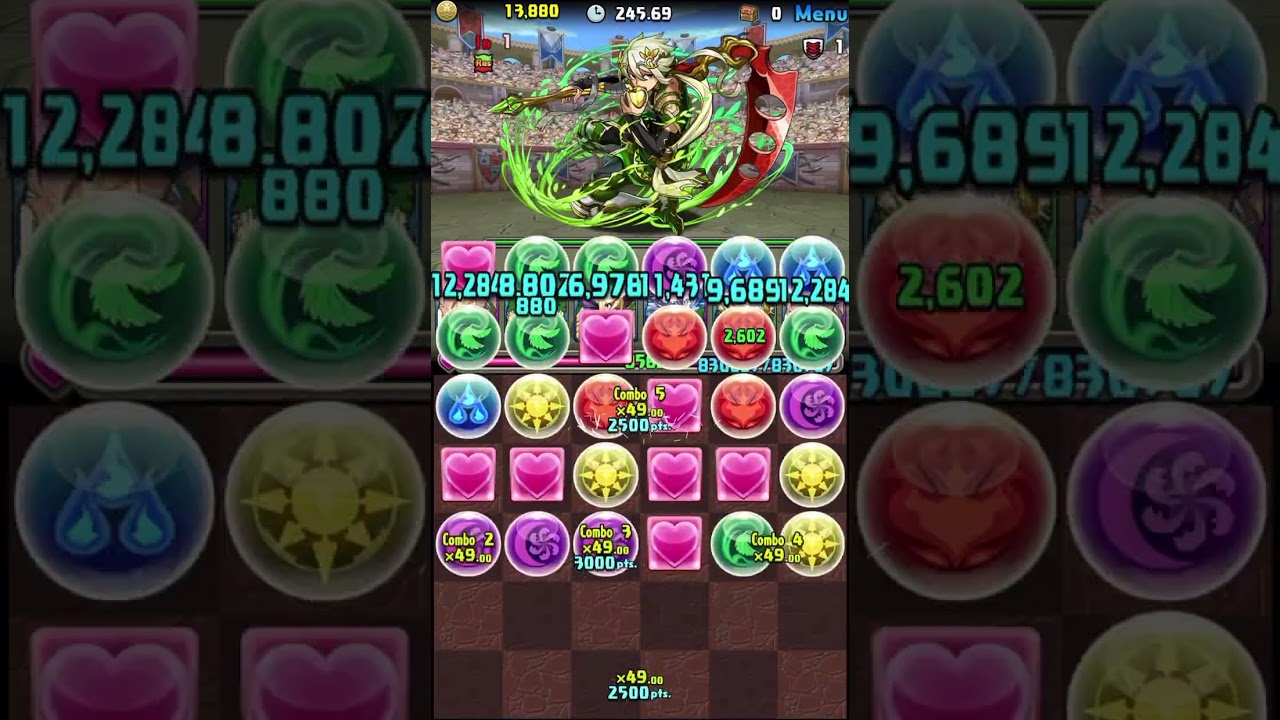 Puzzle and Dragon - Loki Tournament 186k Score