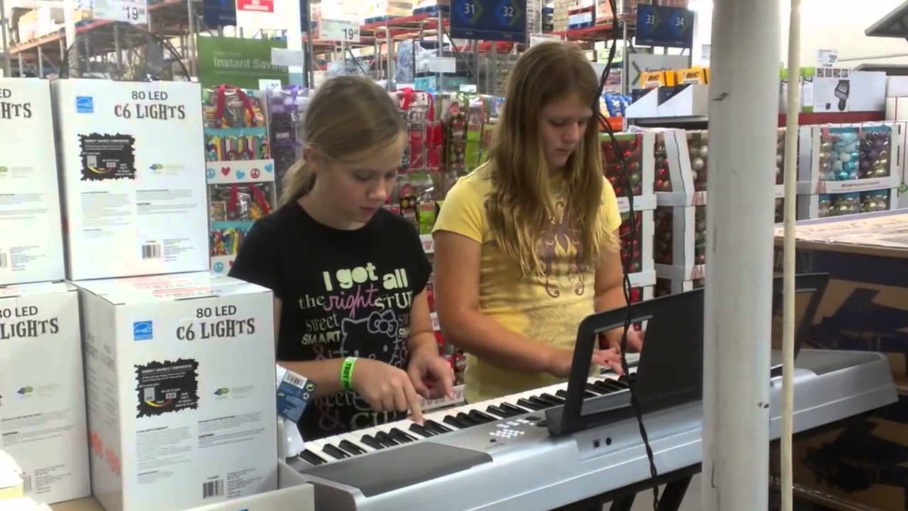 Marion and Brooke Playing the piano at Sam's Club