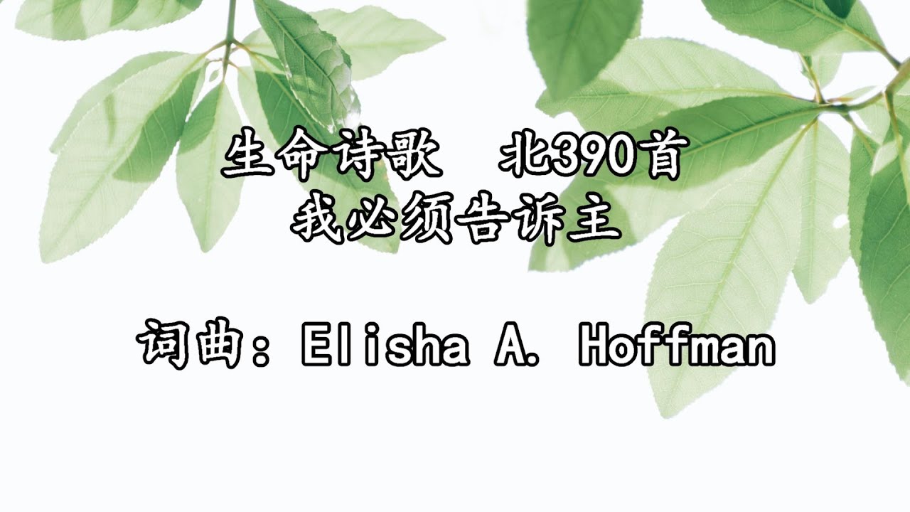 北390 大507 我必须告诉主