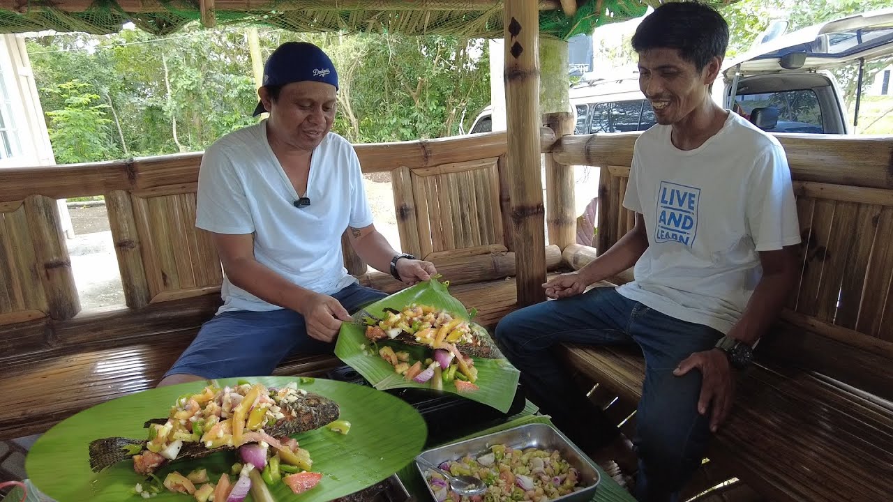 Pinaputok na Tilapia sa dahon ng Saging