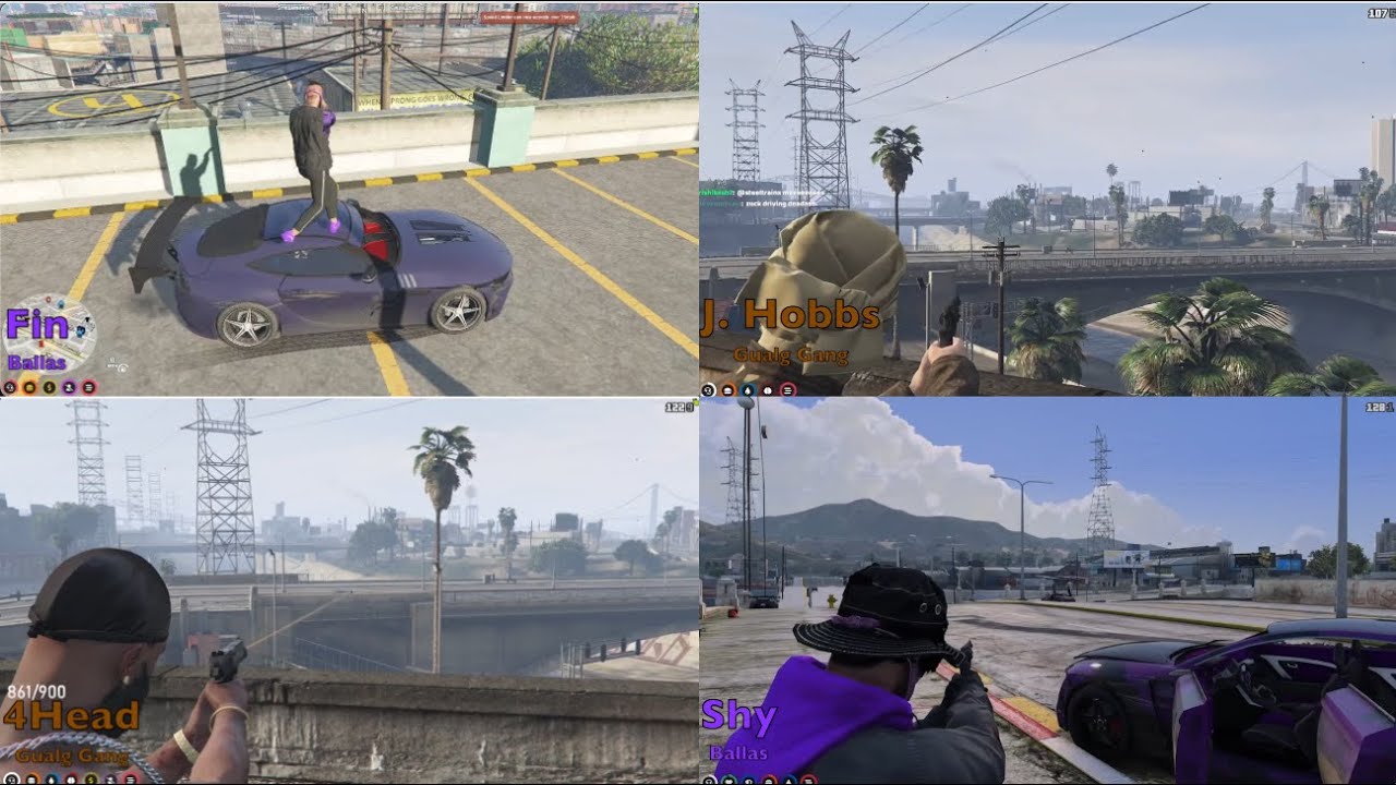 Gulag Gang VS Ballas SouthSide around X-mart and VU | Multi-Pov | NoPixel 3.0 GTA RP