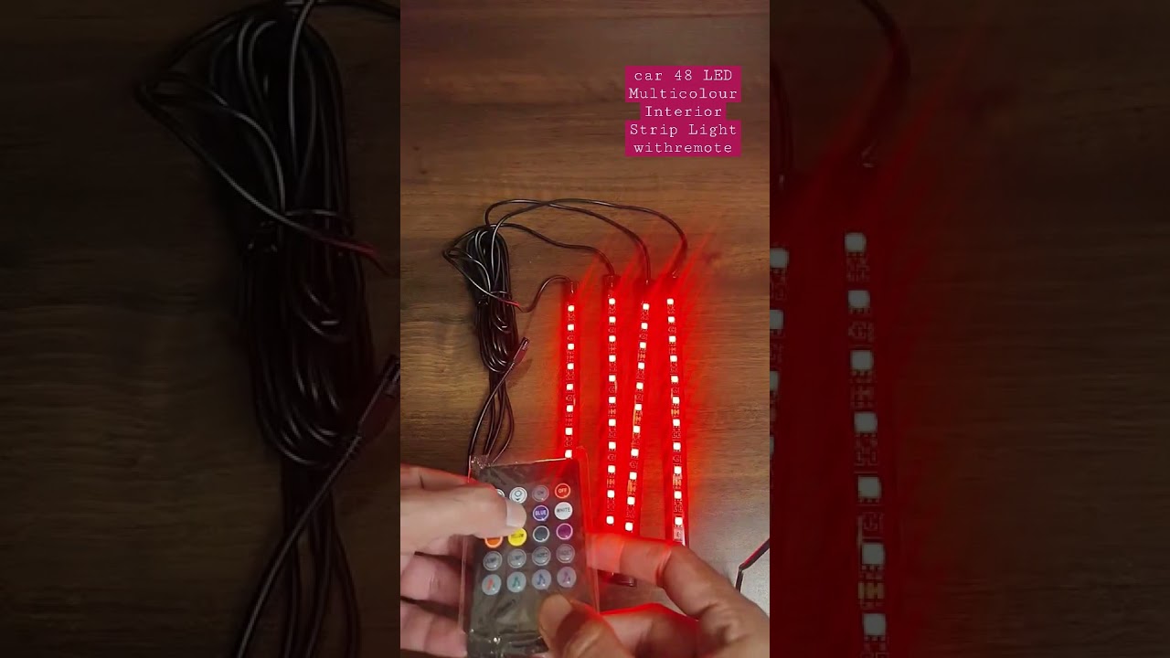 car 48 LED Multicolour Interior Strip Light, Sound Active Function with remote 