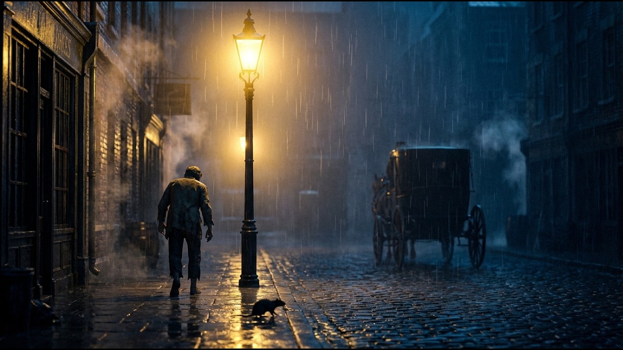Alone in Whitechapel 1888: Midnight Rain & Thunder Storm | Immersive POV