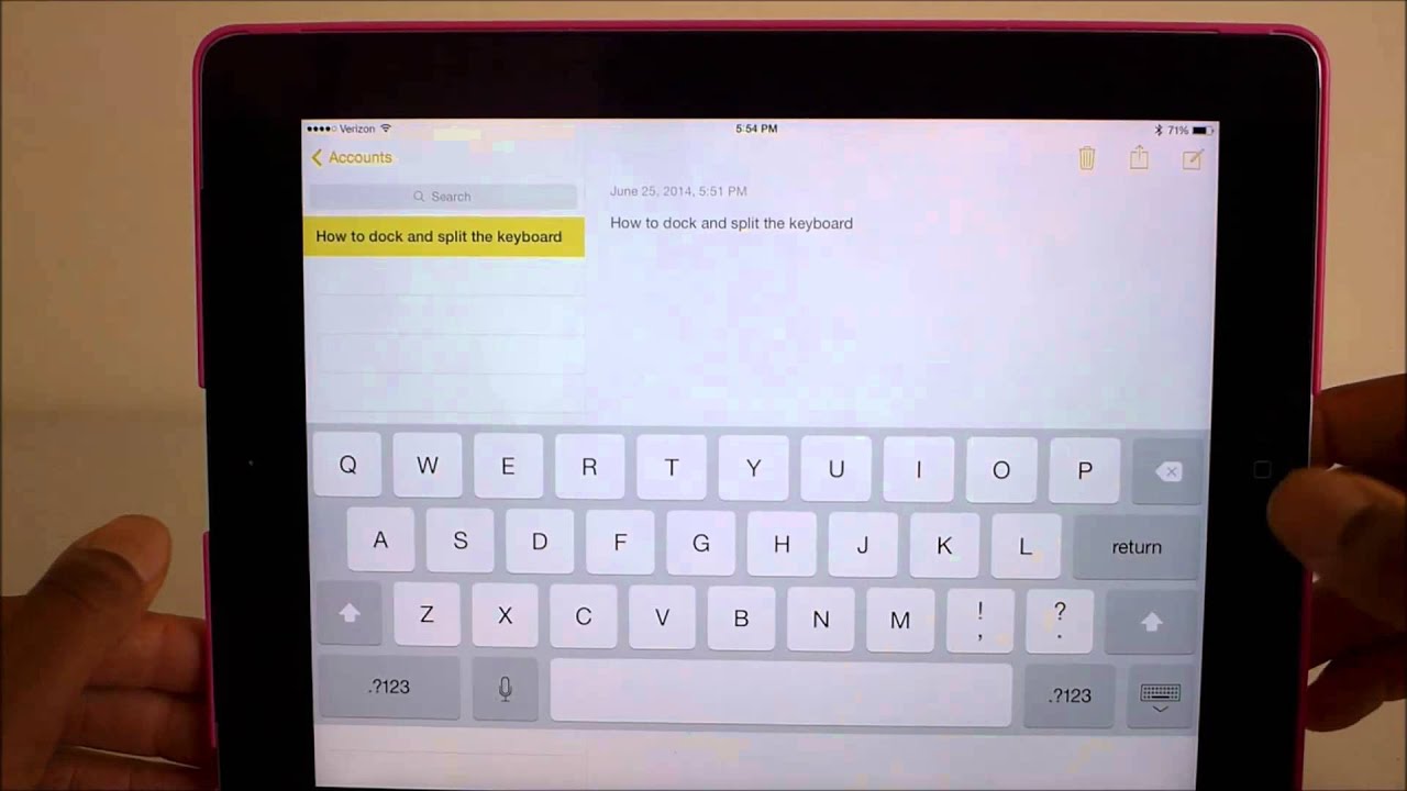 iPad Tutorial Move Keyboard