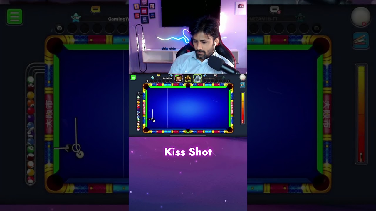 Smooth Kiss Shot 💋 Too Clean! #8ballpool #gamingwithk #trickshots