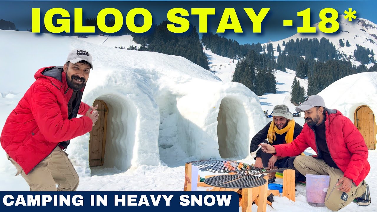 कैसे रहेंगे इस घर में?🥶camping in heavy snow at igloo village sethan (himachal)