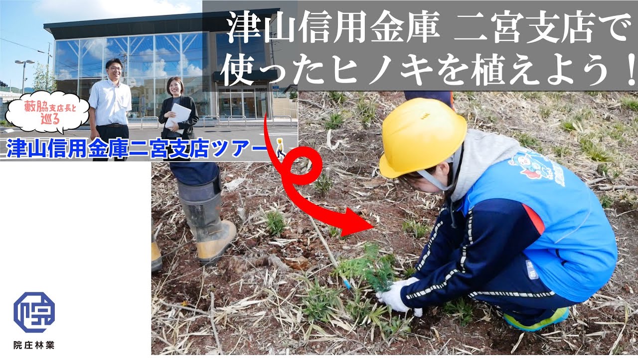 【これぞSDGs!】院庄林業×信用金庫×津山市 総勢46名で美作ヒノキを植林！