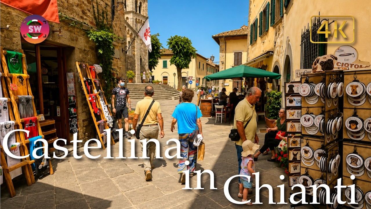 Castellina in Chianti (Tuscany), Italy【Walking Tour】History in Subtitles - 4K