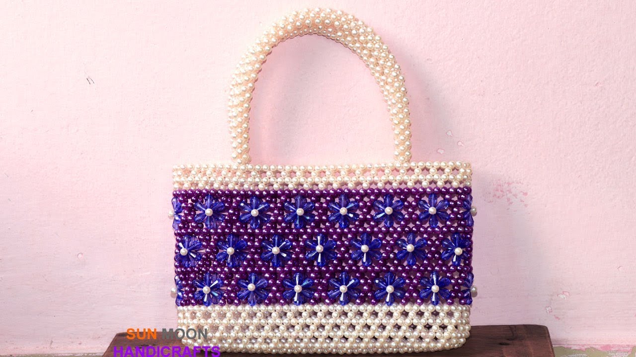 পুতির ব্যাগ/ How to make beaded bag(part-2)/ beaded party bag/ easy hand bag